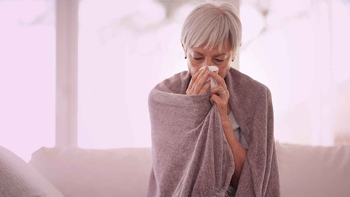 Woman with allergies