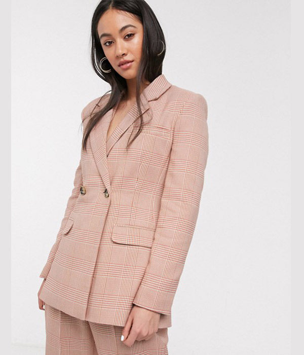 ASOS DESIGN Suit Blazer in Red POW Check